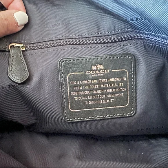 Coach Rose Gold Metallic Leather Prince Street Satchel with Turn-Lock Detail - Picture 12 of 16